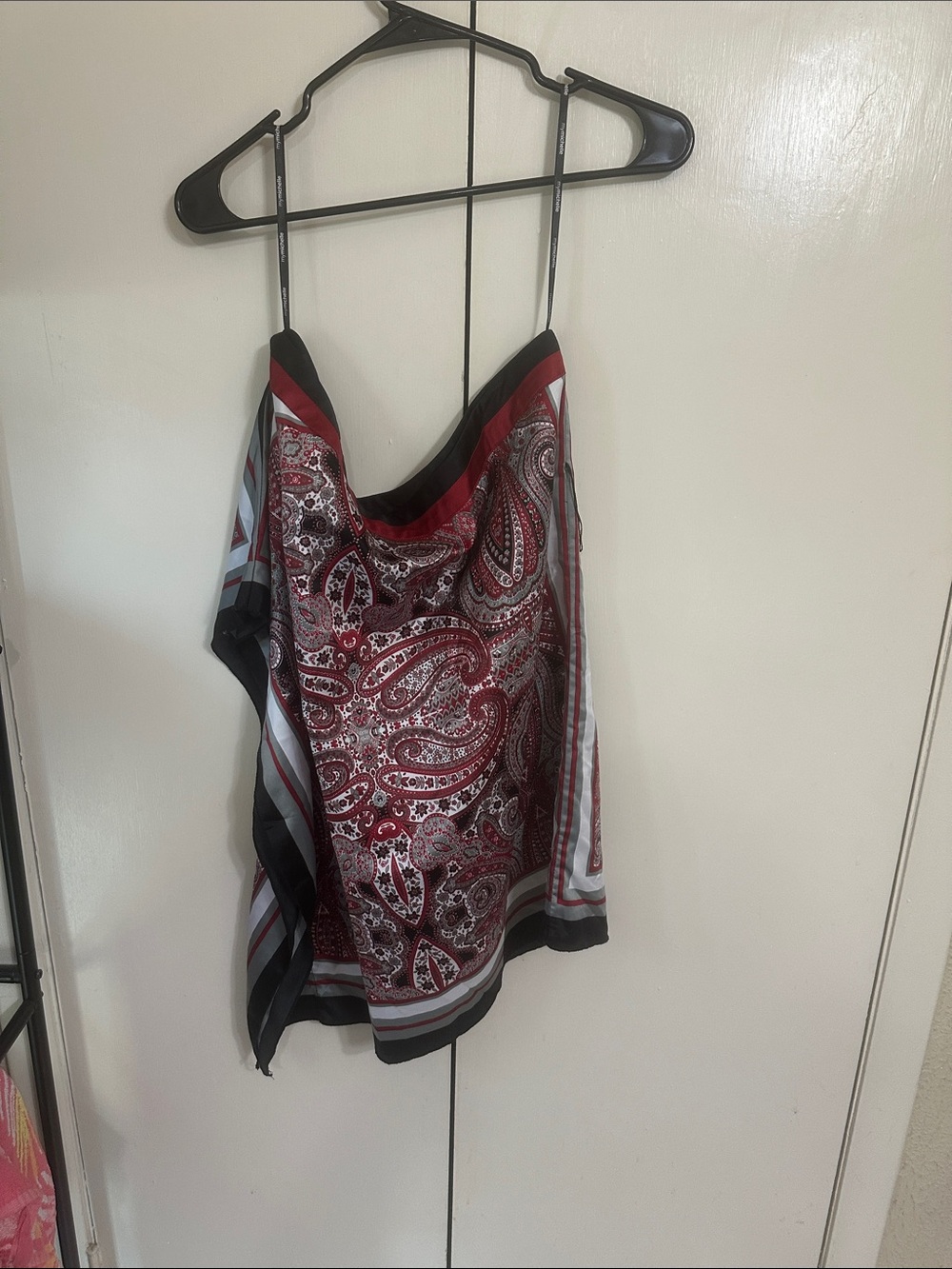 My Michelle Red and Black Paisley Cowl Neck Camisole